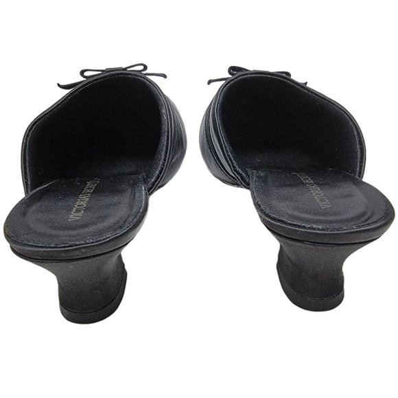 VICTORIA'S SECRET Black Satin Boudoir Slippers New w/ Box Size Medium - Picture 10 of 16